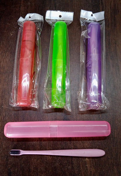 Soft Toothbrush With Toothbrush Cover Cleaner Scraper for Men and Women, Kids, Adults Plastic Toothbrush Cover / Case / Holder (1 Pc / Mix Color) - infinityexculsivestore.com