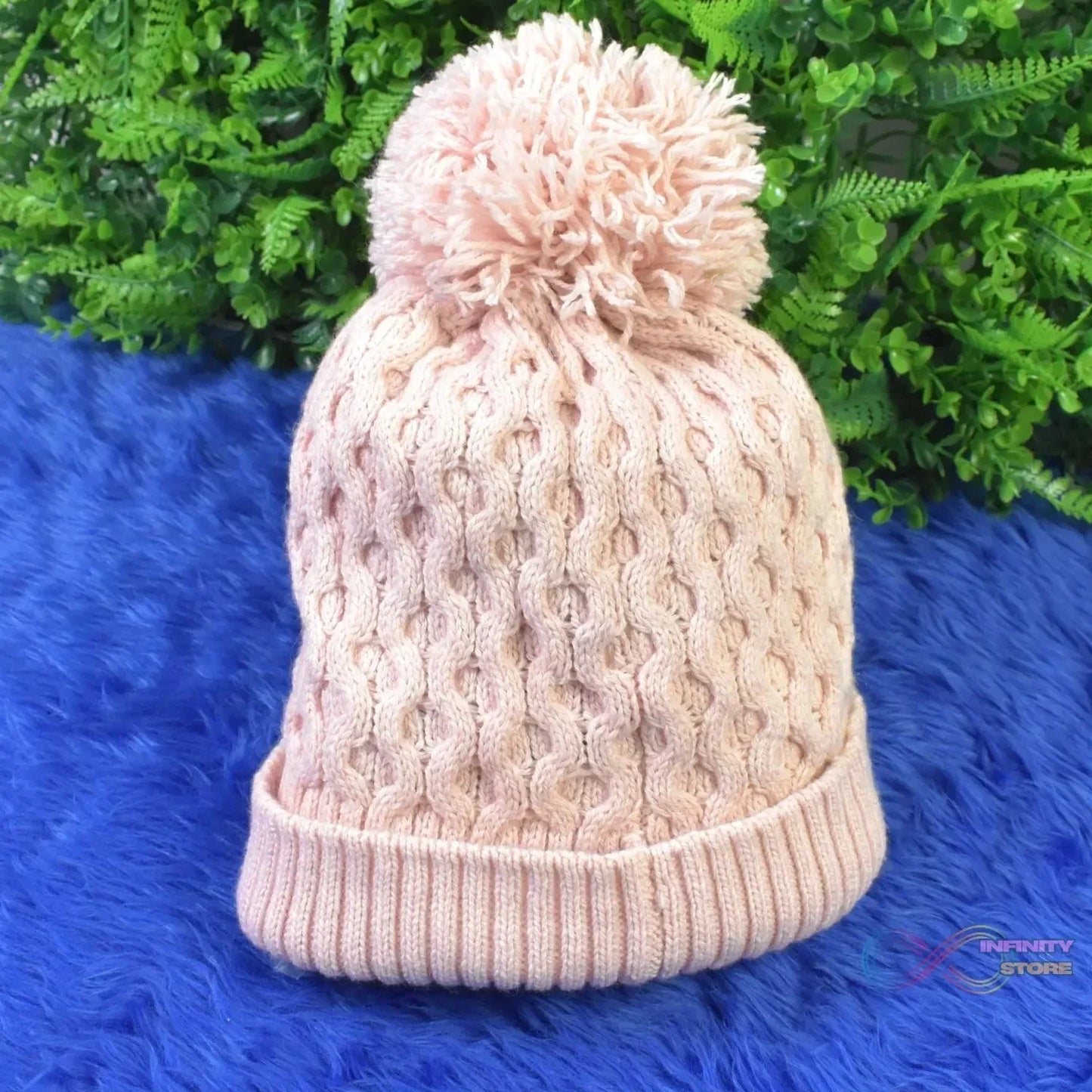 Soft Winter Cap, Woolen Inside Fur Beanie Cap (1 Pc / Mix Design & Color) - infinityexculsivestore.com