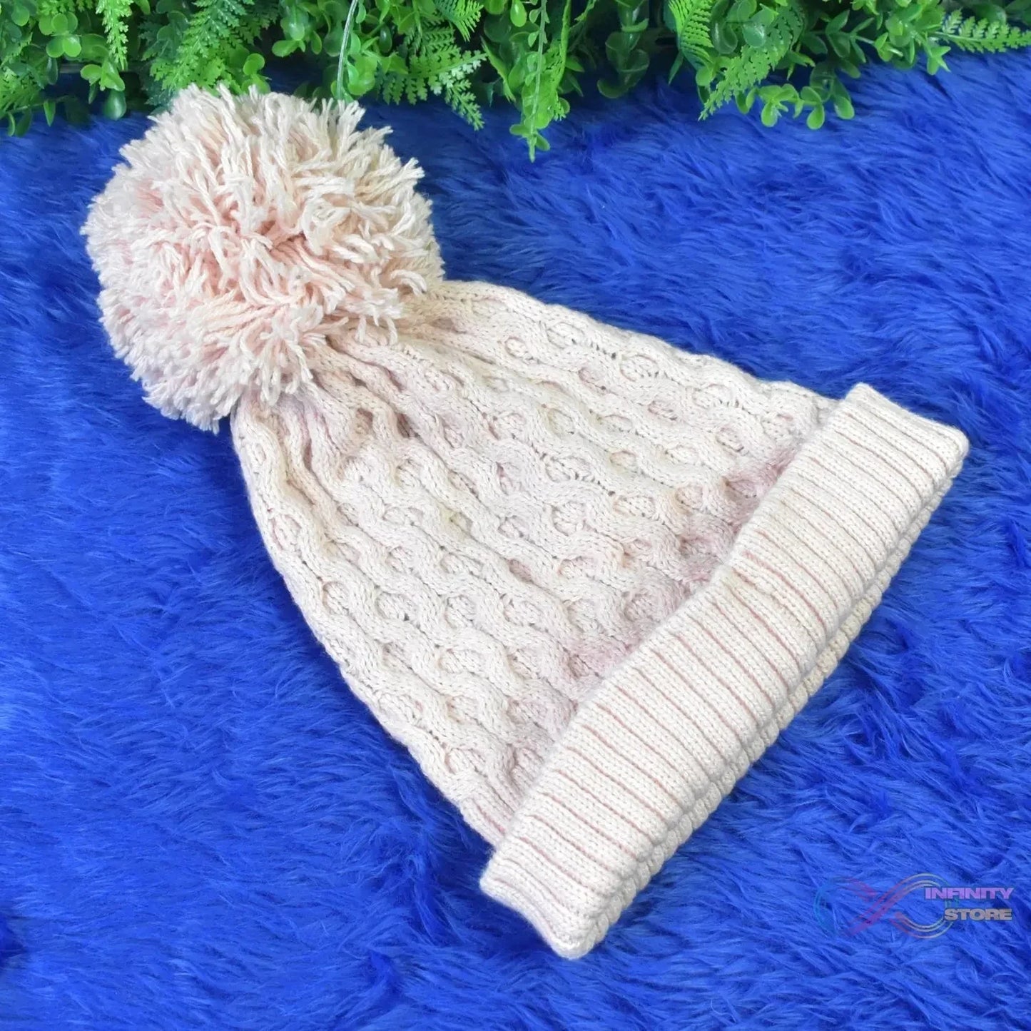 Soft Winter Cap, Woolen Inside Fur Beanie Cap (1 Pc / Mix Design & Color) - infinityexculsivestore.com