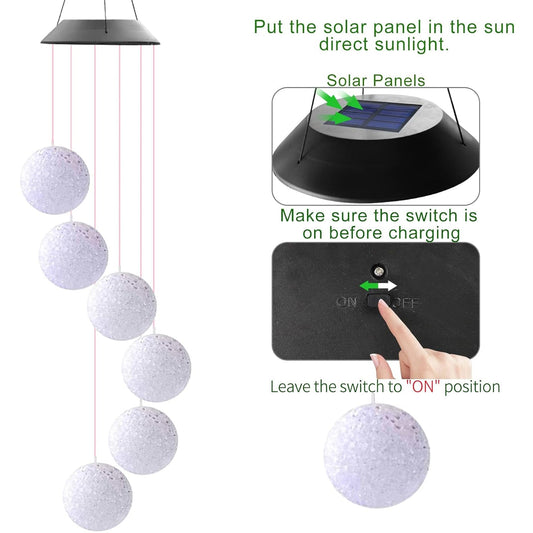 Solar Crystal Ball Color Changing Solar Powered LED Hanging Light for Patio Yard Garden Home Outdoor Night Decor, Gifts - infinityexculsivestore.com