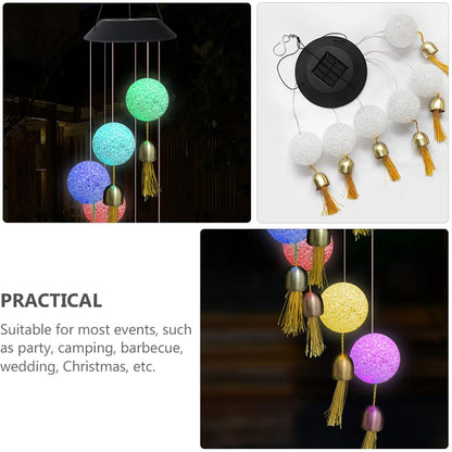 Solar Crystal Ball Wind Chime, Color Changing Solar Powered LED Hanging Wind Chime Light Mobile for Patio Yard Garden Home Outdoor Night Decor, Gifts - infinityexculsivestore.com