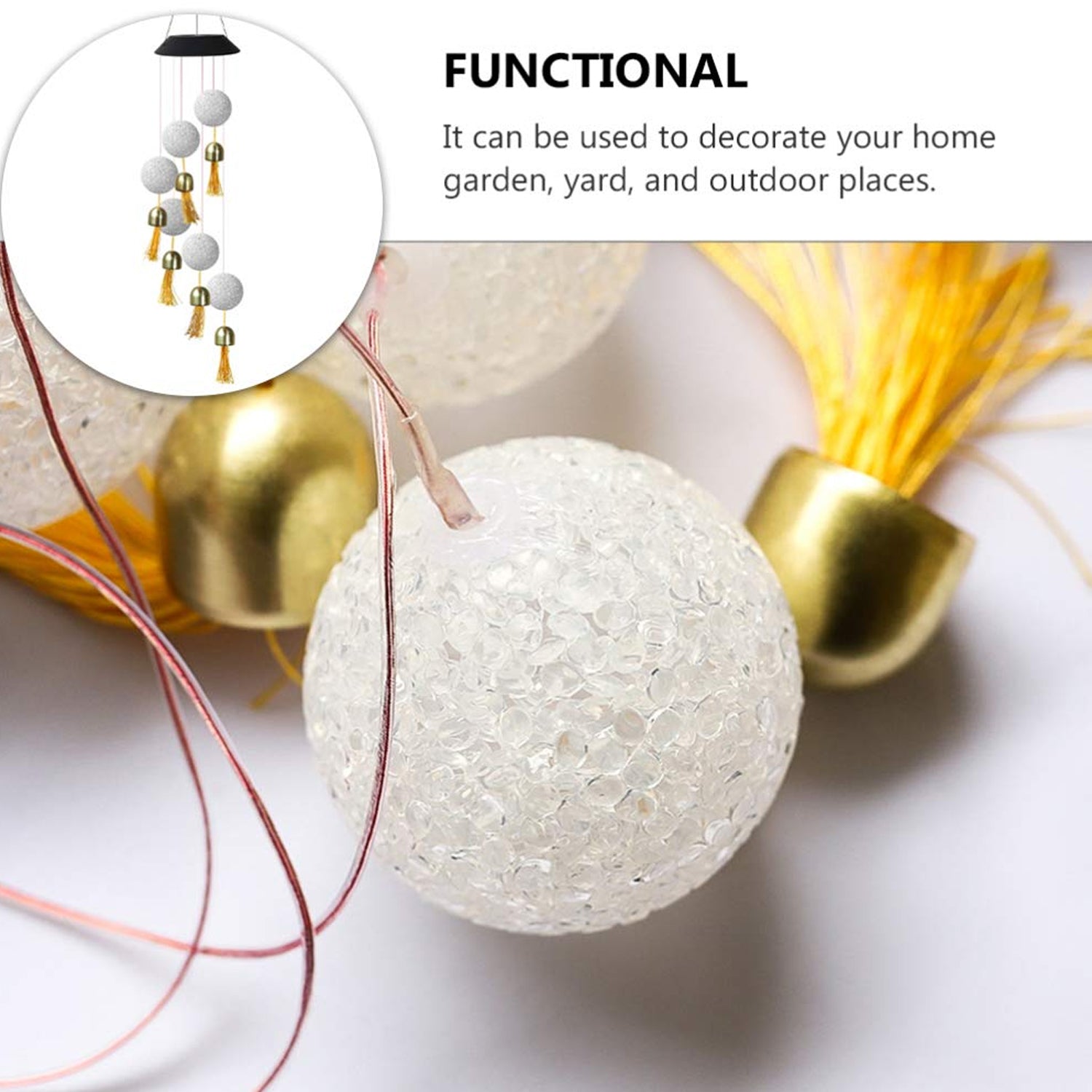 Solar Crystal Ball Wind Chime, Color Changing Solar Powered LED Hanging Wind Chime Light Mobile for Patio Yard Garden Home Outdoor Night Decor, Gifts - infinityexculsivestore.com