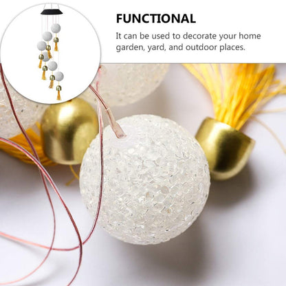 Solar Crystal Ball Wind Chime, Color Changing Solar Powered LED Hanging Wind Chime Light Mobile for Patio Yard Garden Home Outdoor Night Decor, Gifts - infinityexculsivestore.com