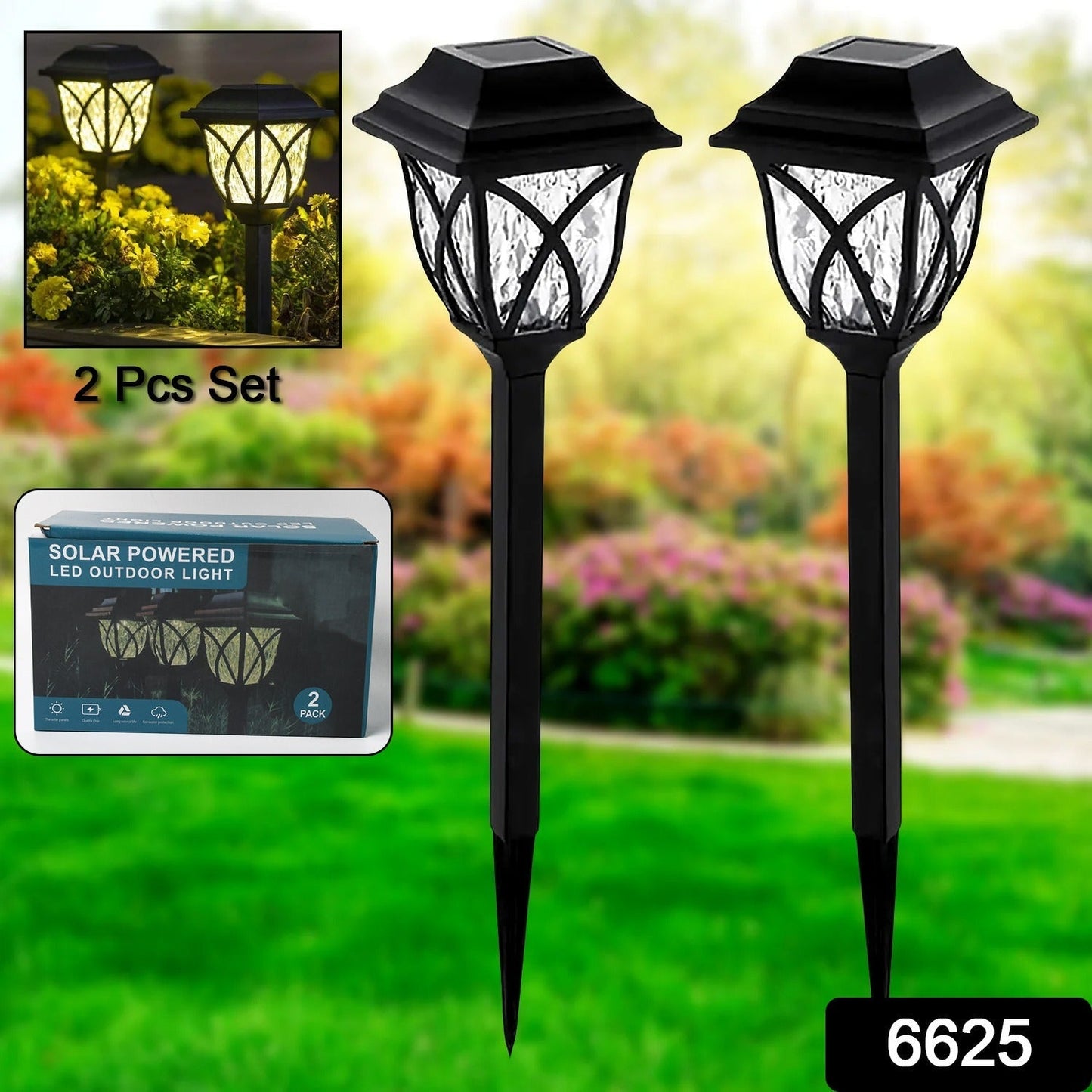 Solar Garden Lights LED Outdoor Stake Spotlight Fixture for Garden Light (Pack of 2pc ) - infinityexculsivestore.com