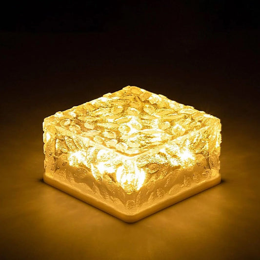 Solar Ice Cube Shaped Garden Light, Ice Cube Shaped Garden Warm Light Outdoor Solar Garden Decorative Lights for Walkway Pathway Backyard Christmas Decoration Parties - infinityexculsivestore.com