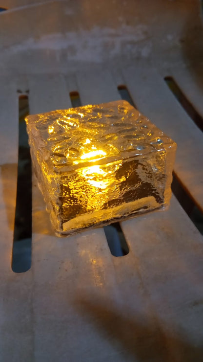 Solar Ice Cube Shaped Garden Light, Ice Cube Shaped Garden Warm Light Outdoor Solar Garden Decorative Lights for Walkway Pathway Backyard Christmas Decoration Parties - infinityexculsivestore.com