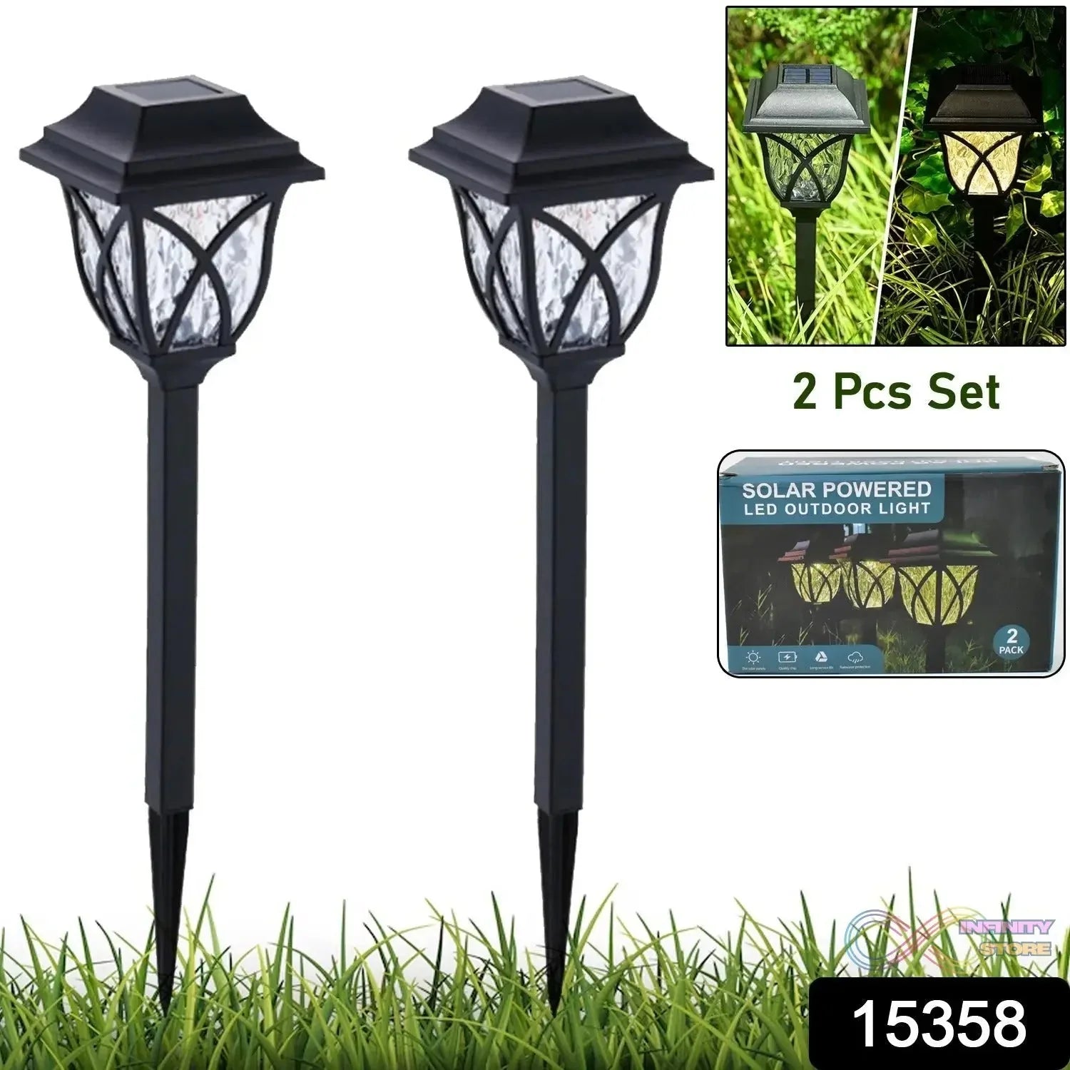 Solar Pathway Lights Outdoor Garden Lights (2 Pcs Set) - infinityexculsivestore.com