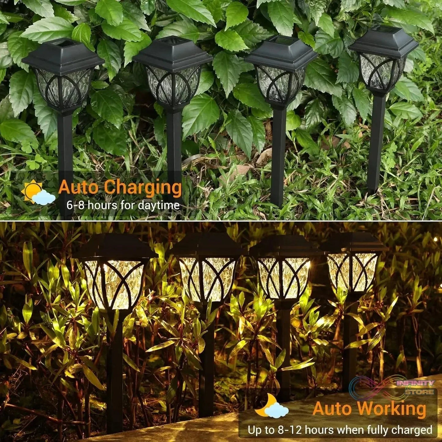 Solar Pathway Lights Outdoor Garden Lights (2 Pcs Set) - infinityexculsivestore.com