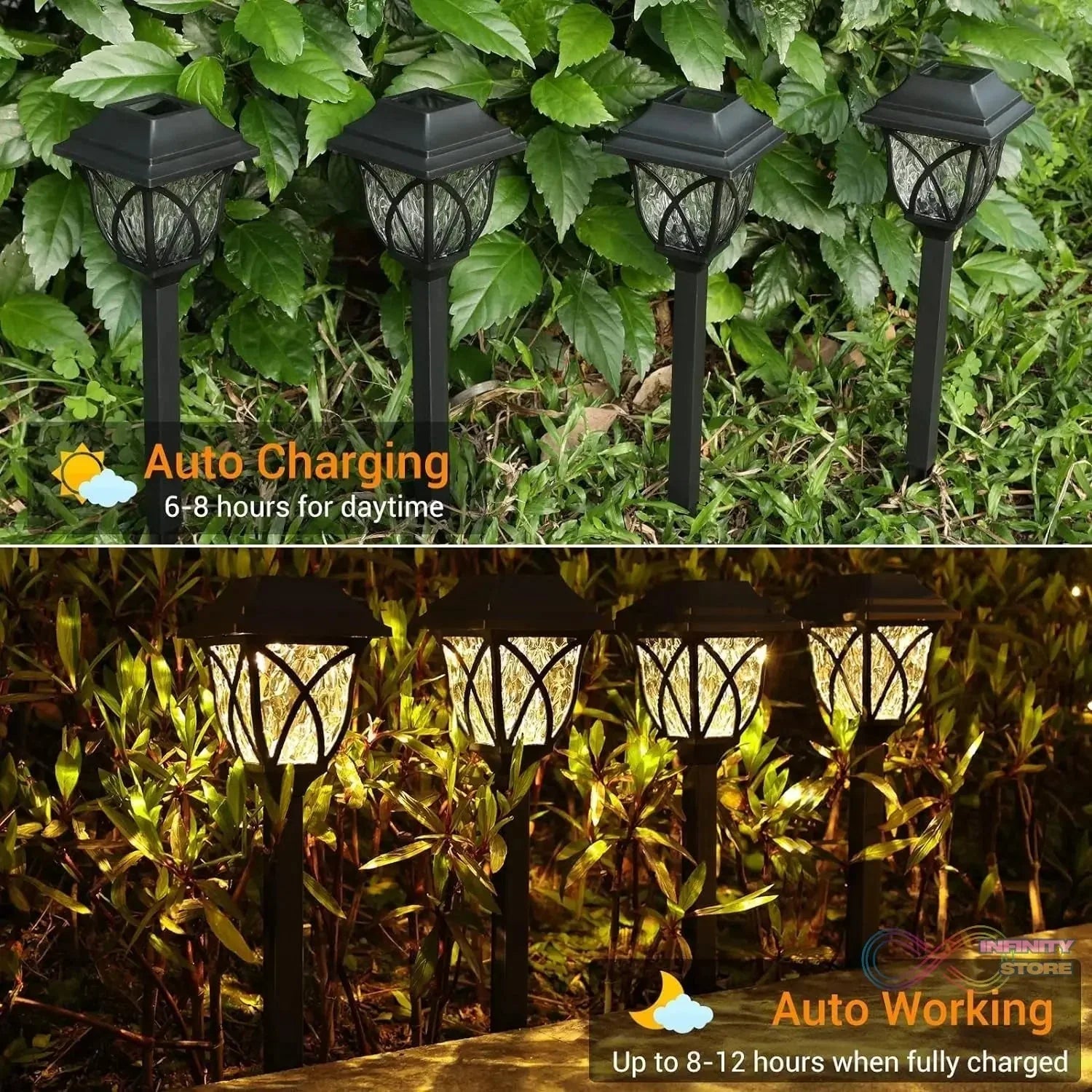 Solar Pathway Lights Outdoor Garden Lights (2 Pcs Set) - infinityexculsivestore.com