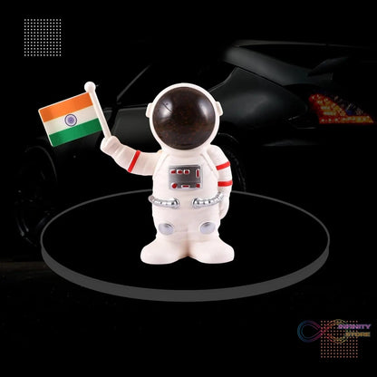 Solar Power Astronaut Ornament Moving Hand with Indian Flag (1 Pc) - infinityexculsivestore.com