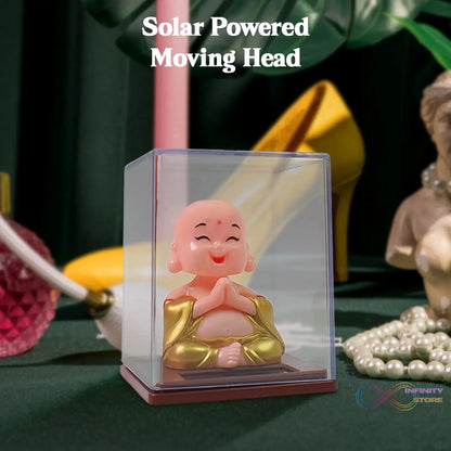 Solar Power Moving Head Buddha Statue Car Ornament (1 Pc / Mix Color) - infinityexculsivestore.com