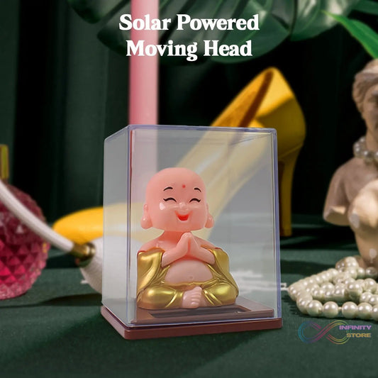 Solar Power Moving Head Buddha Statue Car Ornament (1 Pc / Mix Color) - infinityexculsivestore.com