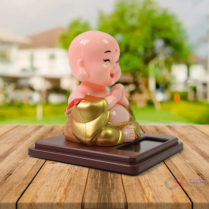 Solar Power Moving Head Buddha Statue Car Ornament (1 Pc / Mix Color) - infinityexculsivestore.com