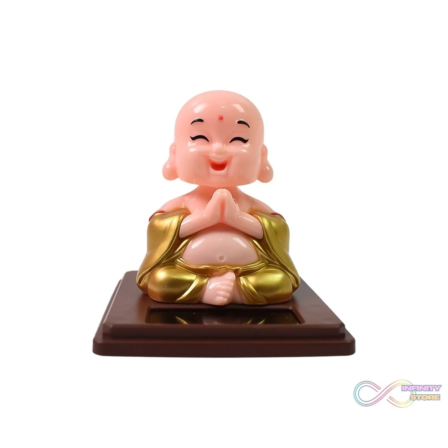 Solar Power Moving Head Buddha Statue Car Ornament (1 Pc / Mix Color) - infinityexculsivestore.com