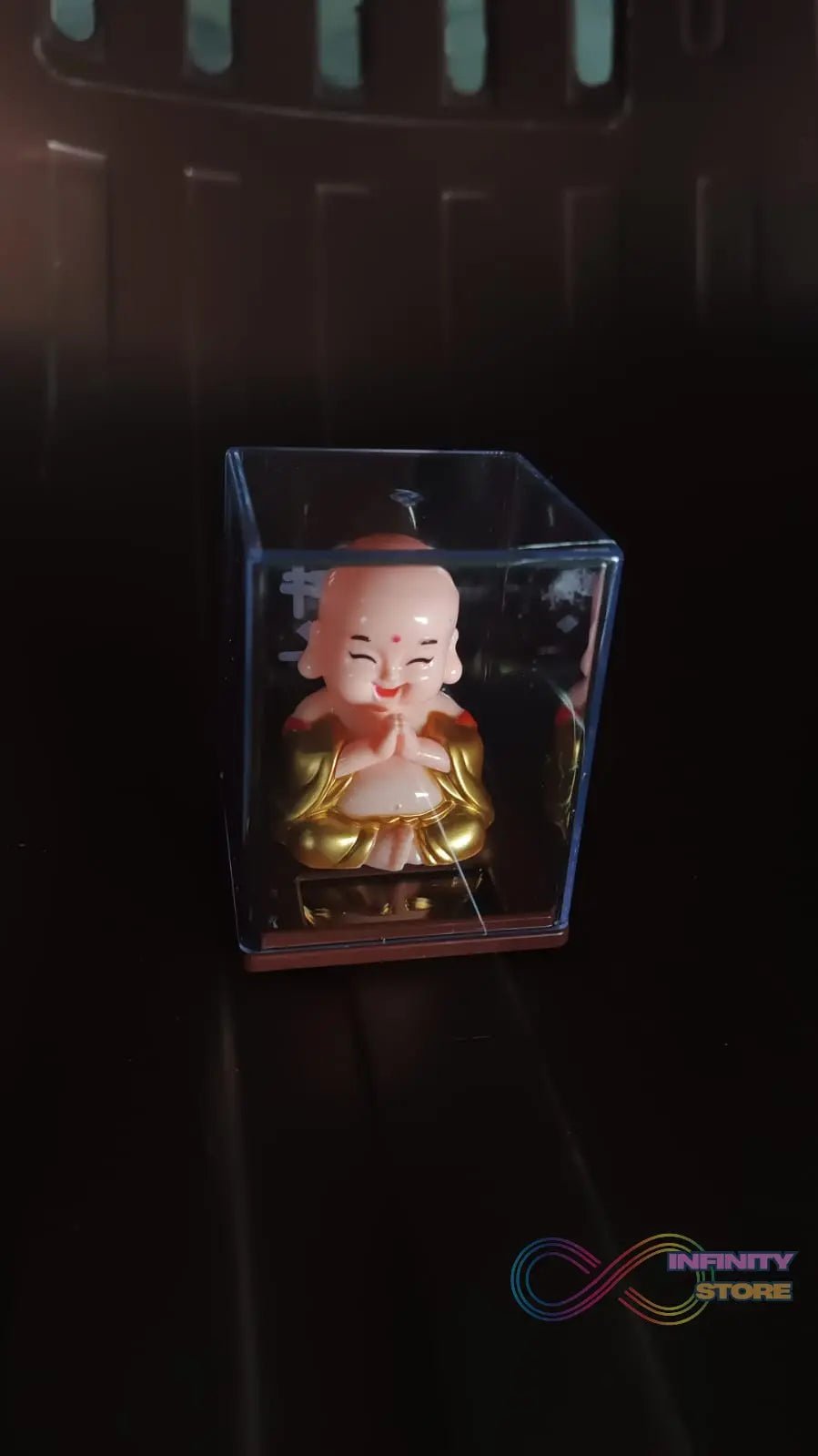 Solar Power Moving Head Buddha Statue Car Ornament (1 Pc / Mix Color) - infinityexculsivestore.com