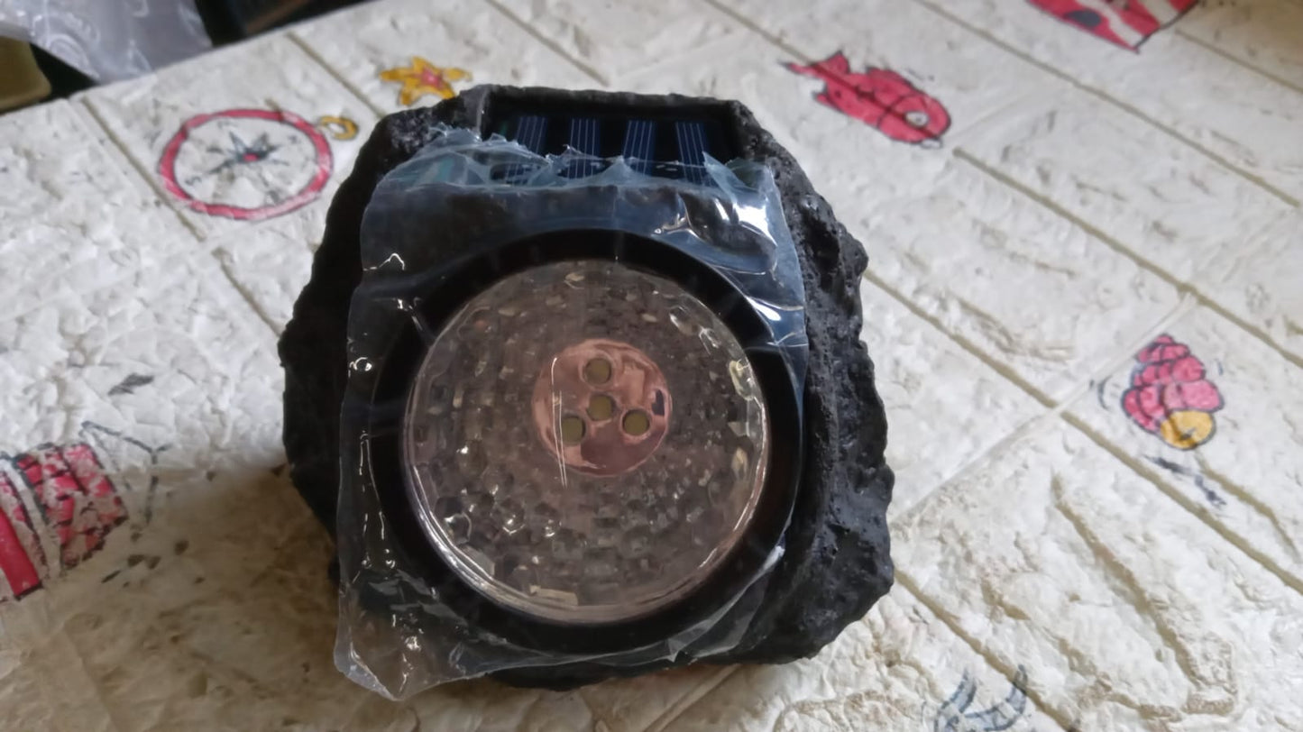 Solar Powered LED Rock Light Solar Powered LED Spotlight Faux Stone for Pathway Landscape Garden Outdoor Patio Yard (1 Pc) - infinityexculsivestore.com