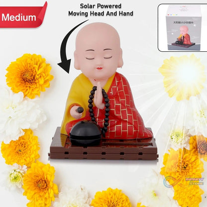 Solar Powered Sitting Buddha Statue, Moving Head and Hand (1 Pc / Medium) - infinityexculsivestore.com