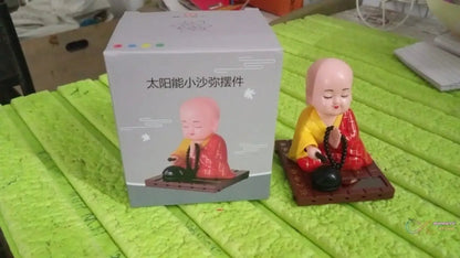 Solar Powered Sitting Buddha Statue, Moving Head and Hand (1 Pc / Medium) - infinityexculsivestore.com