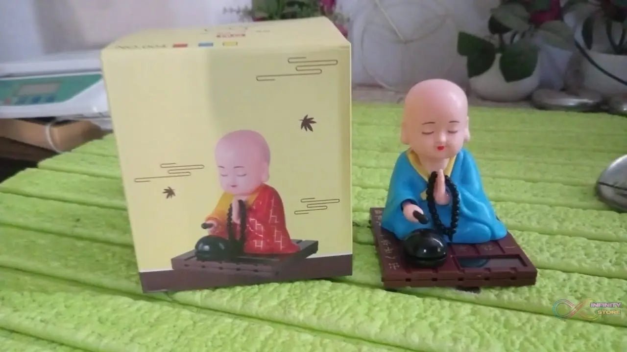 Solar Powered Sitting Buddha Statue, Moving Head and Hand (1 Pc / Medium) - infinityexculsivestore.com