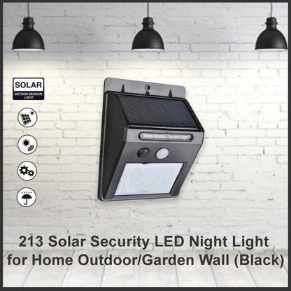 Solar Security LED Night Light for Home Outdoor / Garden Wall (Black) (30 - LED Lights) - infinityexculsivestore.com