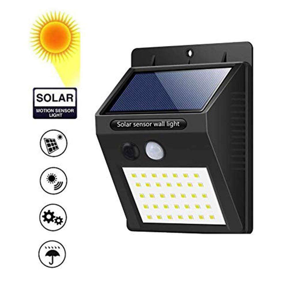 Solar Security LED Night Light for Home Outdoor / Garden Wall (Black) (30 - LED Lights) - infinityexculsivestore.com