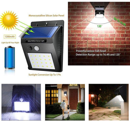 Solar Security LED Night Light for Home Outdoor / Garden Wall (Black) (30 - LED Lights) - infinityexculsivestore.com