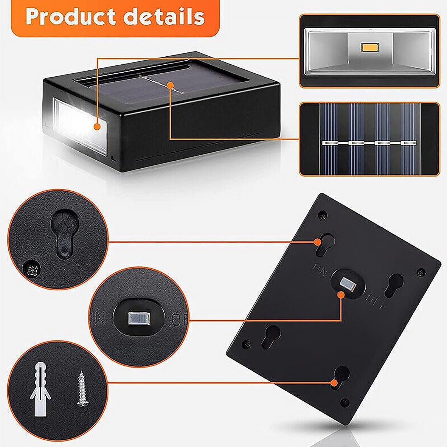 Solar Wall Lights Small Fence Lights Solar Powered Up Down LED Porch Light Garden Lights Outdoor Solar Landscape Lights WaterProof Light (1 Pc) - infinityexculsivestore.com