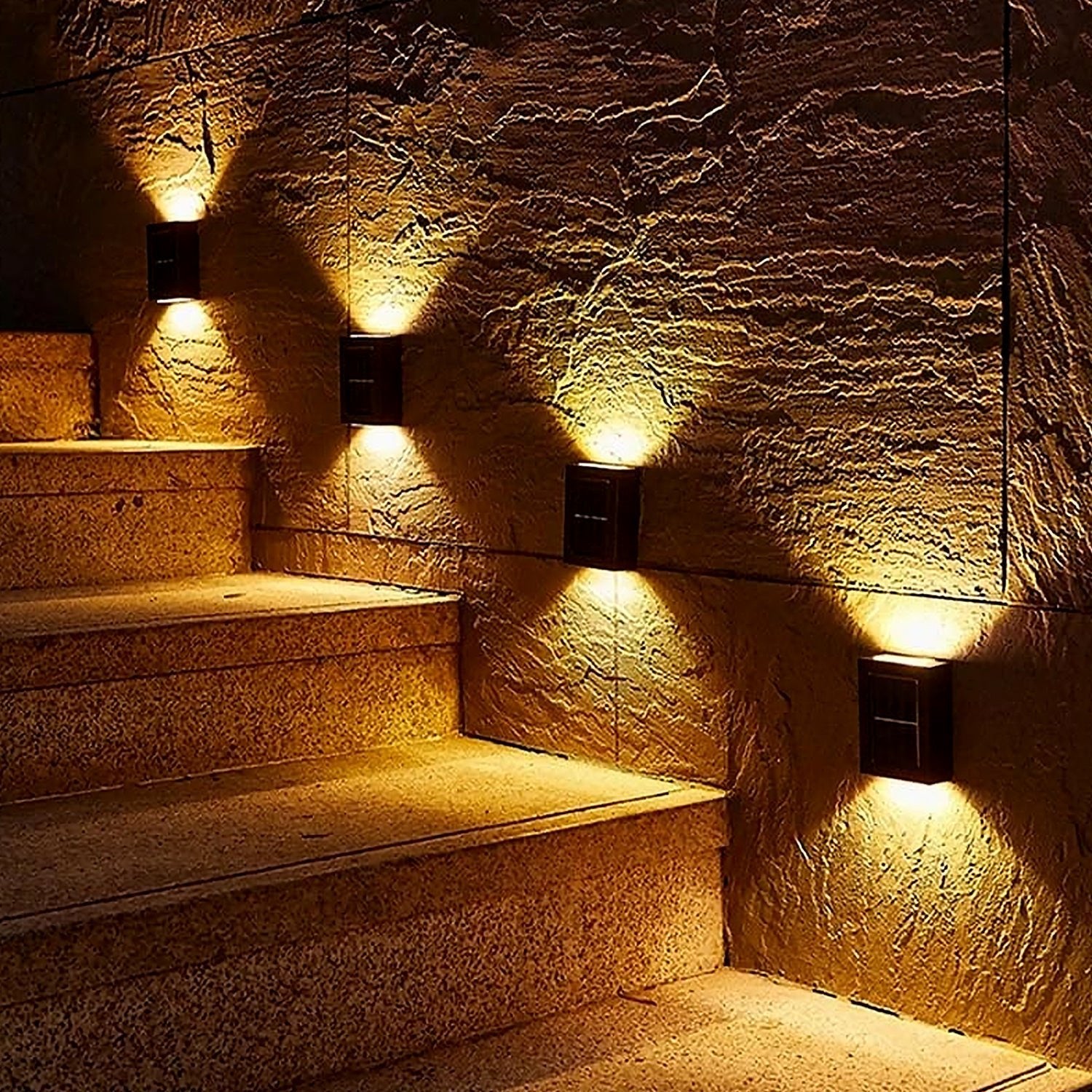 Solar Wall Lights Small Fence Lights Solar Powered Up Down LED Porch Light Garden Lights Outdoor Solar Landscape Lights WaterProof Light (1 Pc) - infinityexculsivestore.com