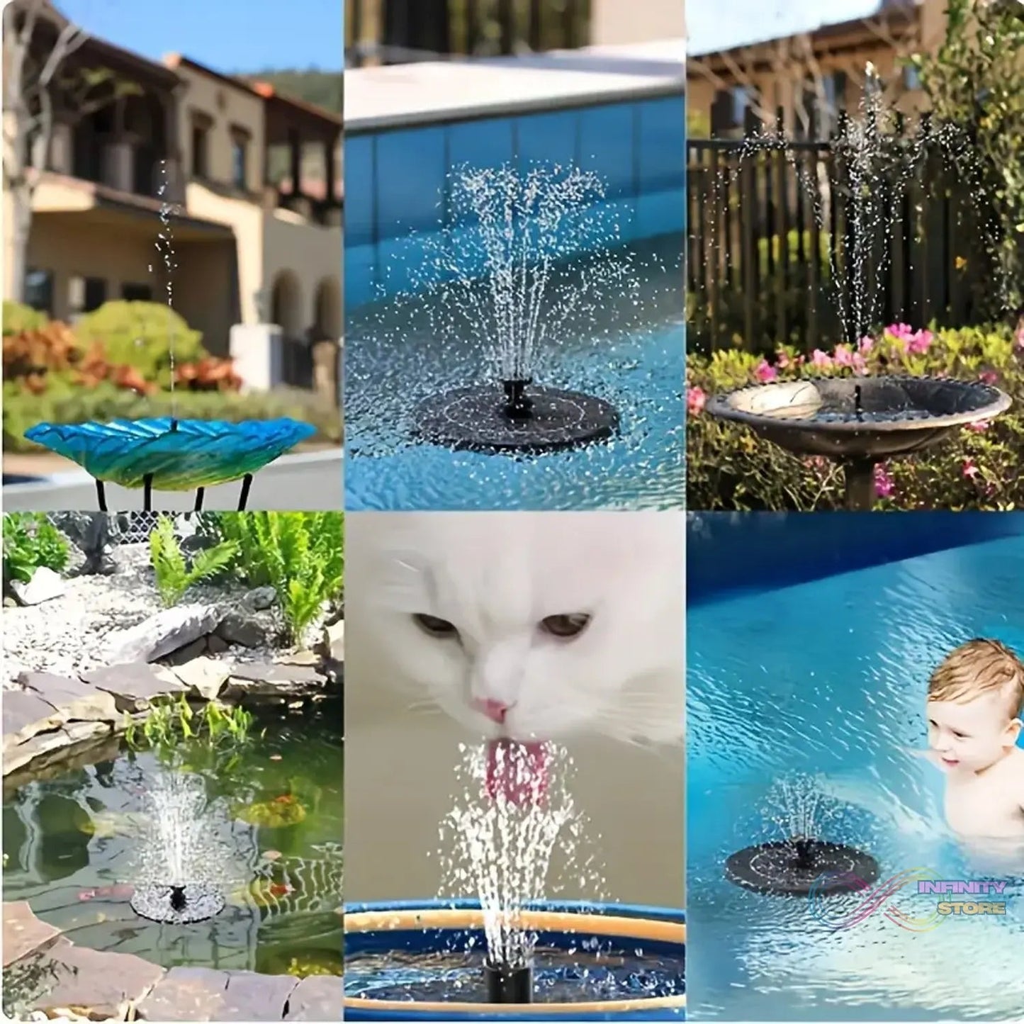 Solar Water Fountain Pump with Multi Spray Modes (1 Set) - infinityexculsivestore.com