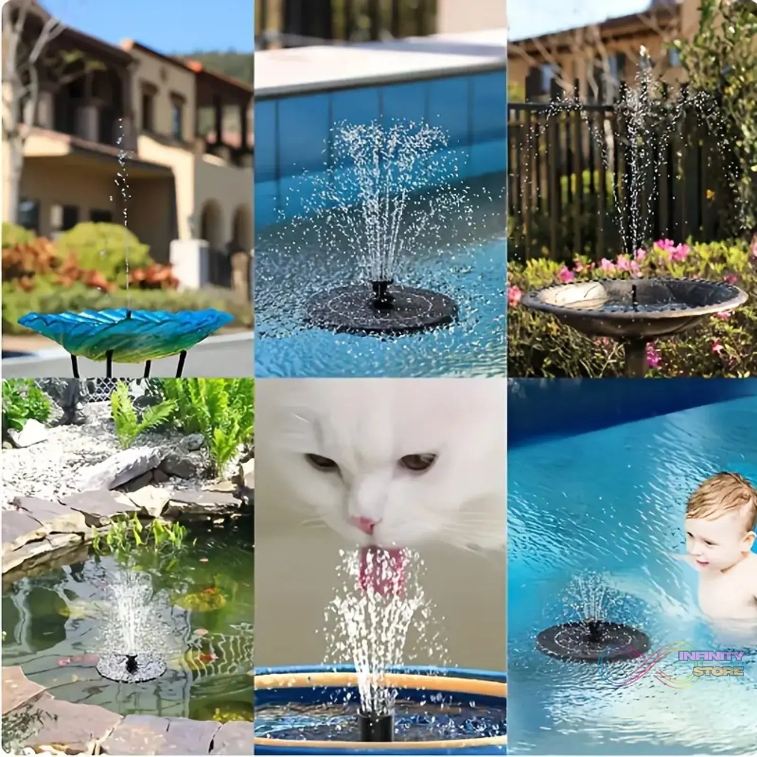Solar Water Fountain Pump with Multi Spray Modes (1 Set) - infinityexculsivestore.com