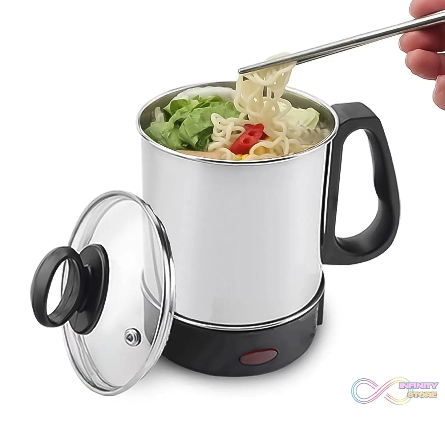 Soup Pot with Lid, Stainless Steel Multi Cooker Kettle (800W / 2.5 Ltr.) - infinityexculsivestore.com