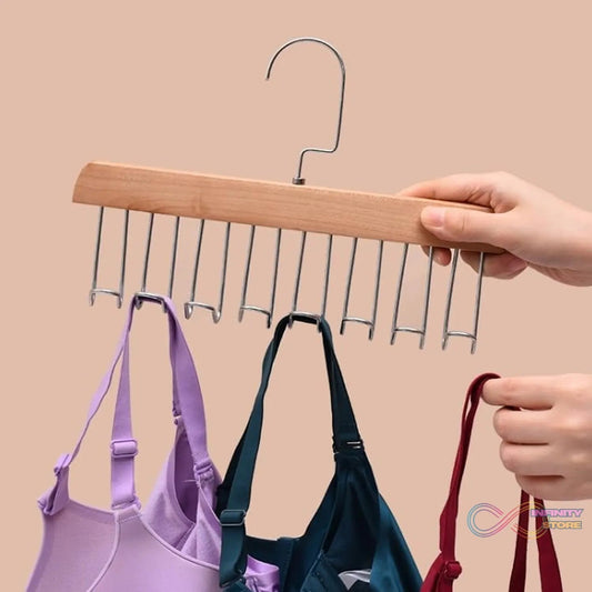 Space Saving 8 Hooks Wooden Hangers (1 Pc) - infinityexculsivestore.com