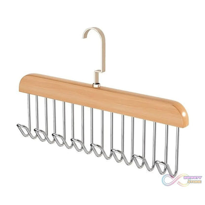 Space Saving 8 Hooks Wooden Hangers (1 Pc) - infinityexculsivestore.com