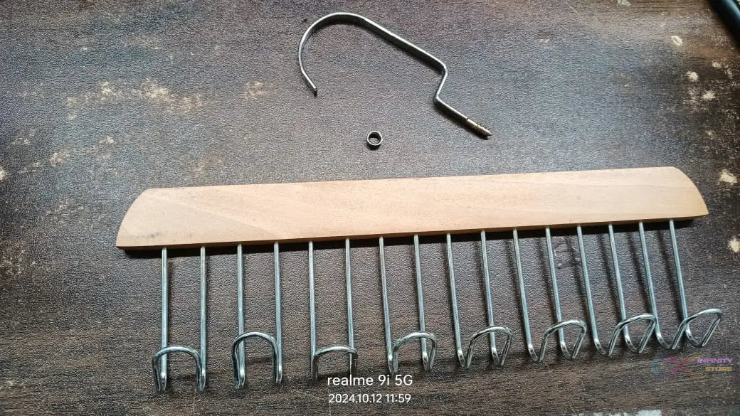 Space Saving 8 Hooks Wooden Hangers (1 Pc) - infinityexculsivestore.com