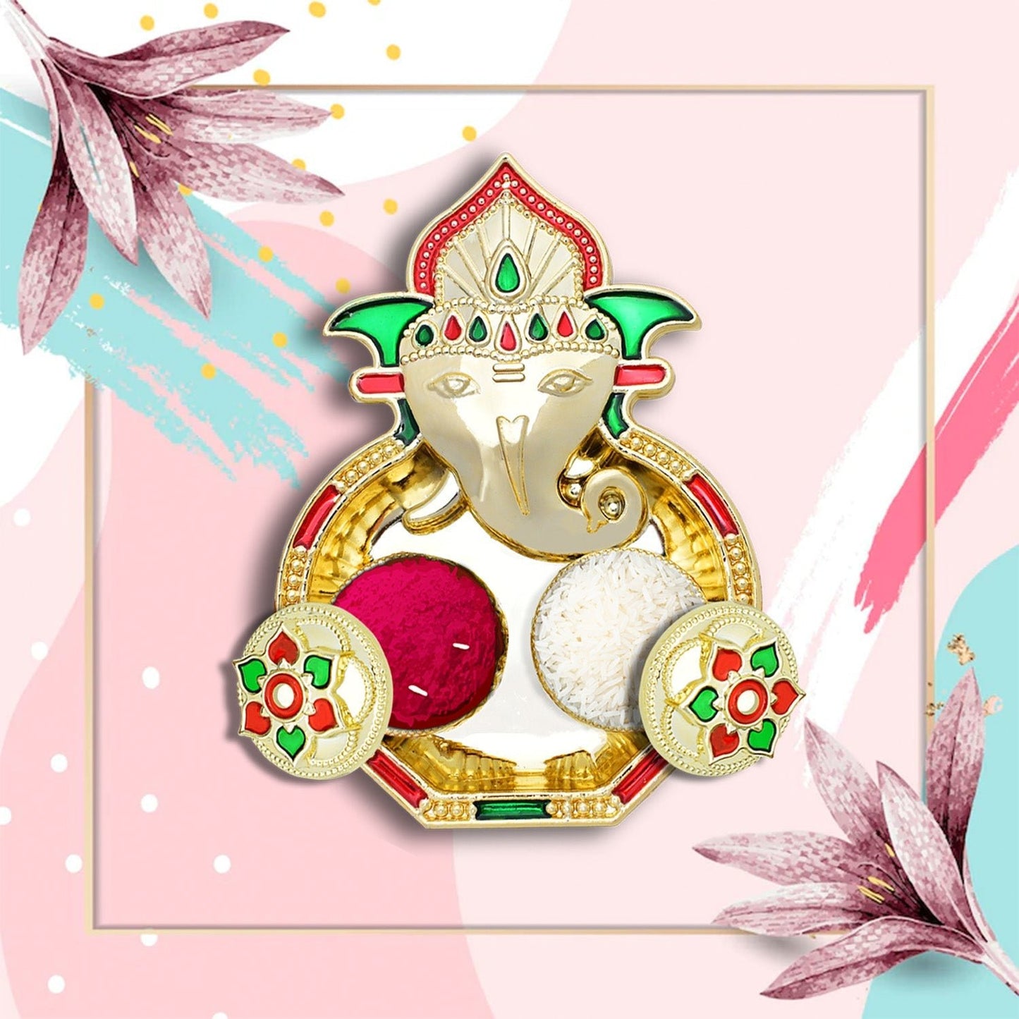Special Puja Thali, Kumkum Thali Holder, Pooja Return Gift Diwali - infinityexculsivestore.com