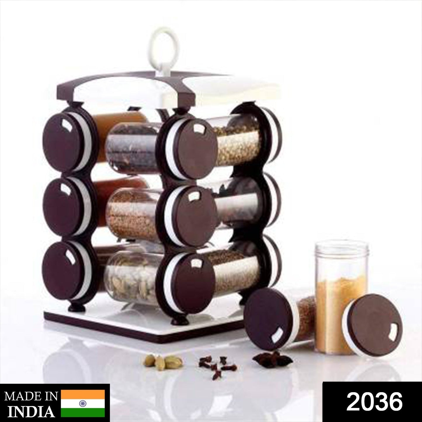 Spice jar Set - Food Grade Plastic 12pcs Spice jar (Brown Box) - infinityexculsivestore.com