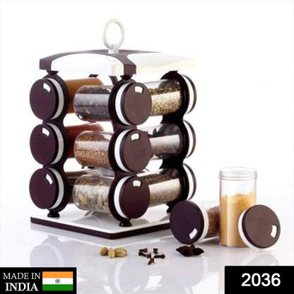 Spice jar Set - Food Grade Plastic 12pcs Spice jar (Brown Box) - infinityexculsivestore.com
