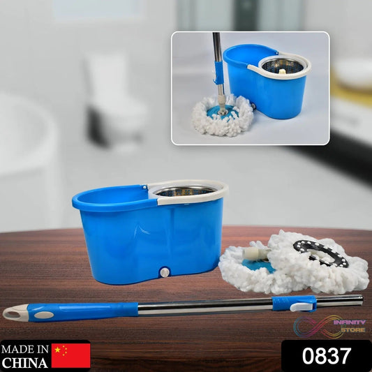 Spin Floor Cleaning Easy Advance Tech Bucket Mop and Rotating Steel Pole Head with 2 Microfiber Refill Heads for Household Floor Cleaning (MOQ : - 25pc) - infinityexculsivestore.com