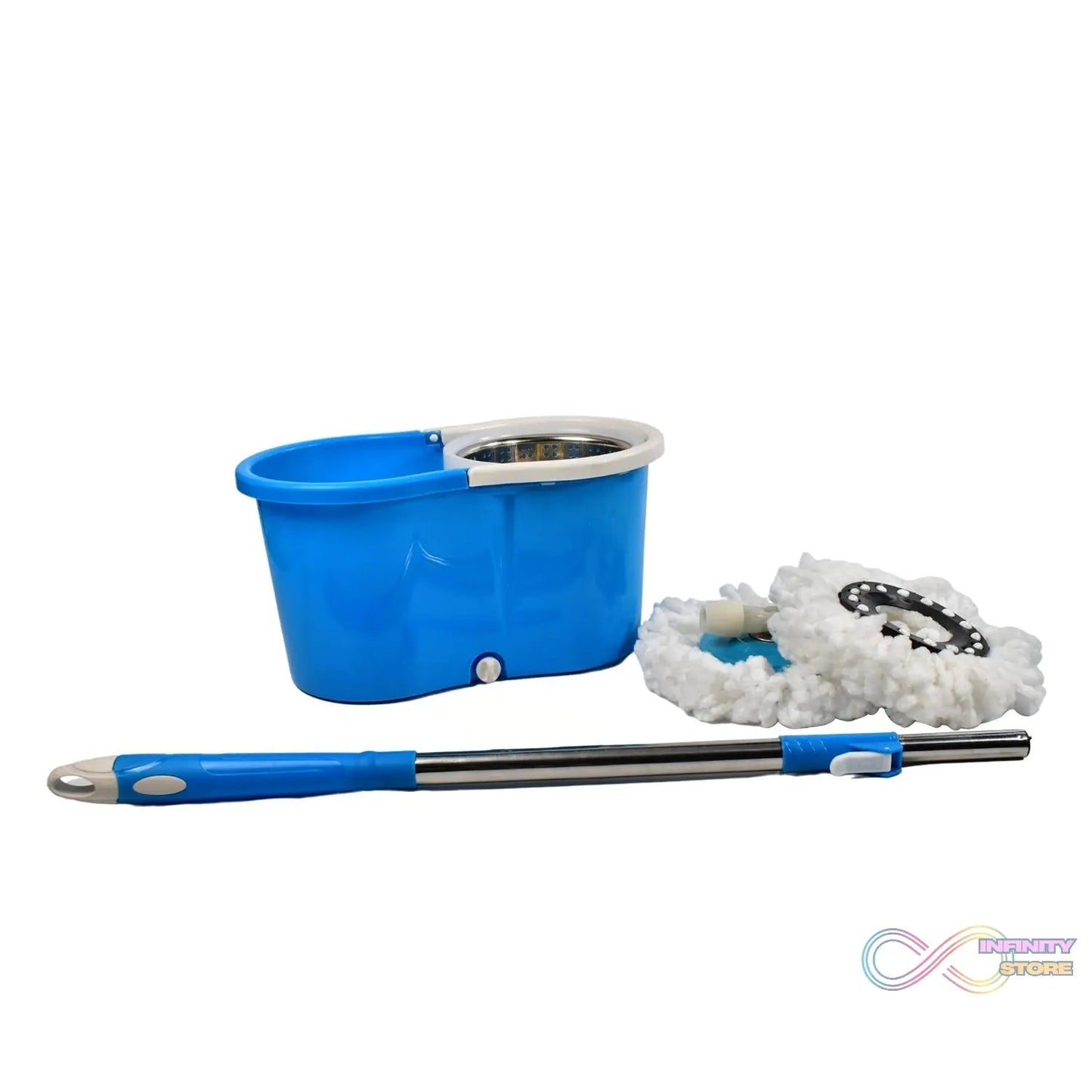 Spin Floor Cleaning Easy Advance Tech Bucket Mop and Rotating Steel Pole Head with 2 Microfiber Refill Heads for Household Floor Cleaning (MOQ : - 25pc) - infinityexculsivestore.com