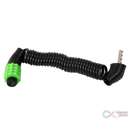 Spiral Cable Lock | 4 - Digit Combination Code | Bicycle Security Lock (1 Pc) - infinityexculsivestore.com