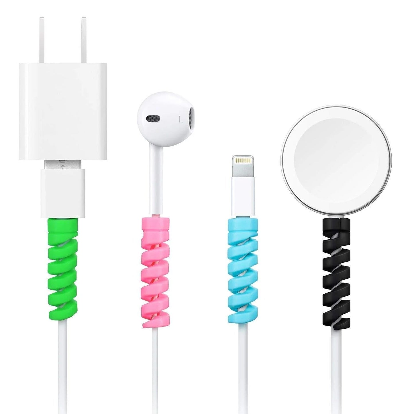 Spiral Charger Cable Protector Data Cable Saver Charging Cords Protective for All Universal Cable Cover (Pack of 10) - infinityexculsivestore.com