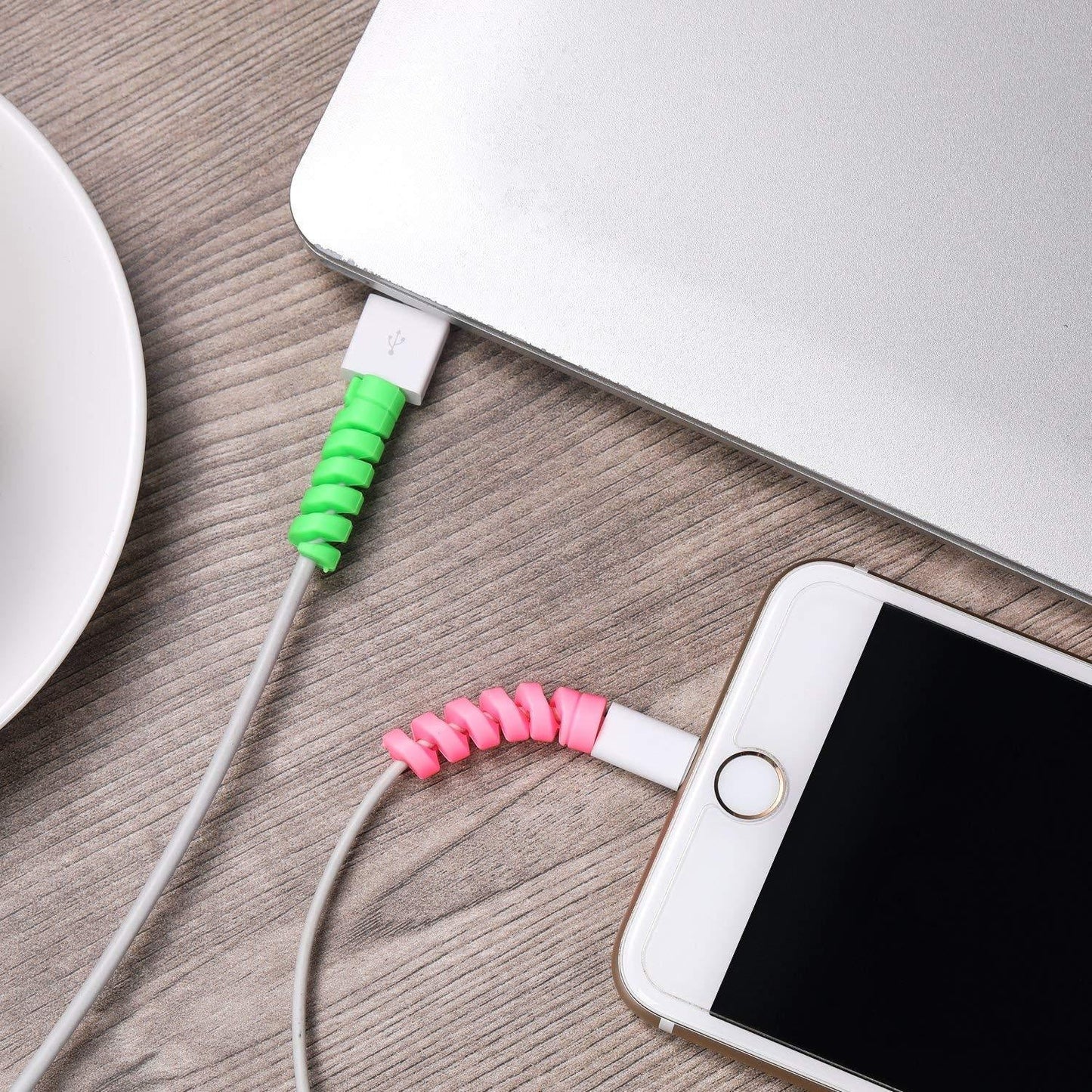 Spiral Charger Cable Protector Data Cable Saver Charging Cords Protective for All Universal Cable Cover (Pack of 10) - infinityexculsivestore.com