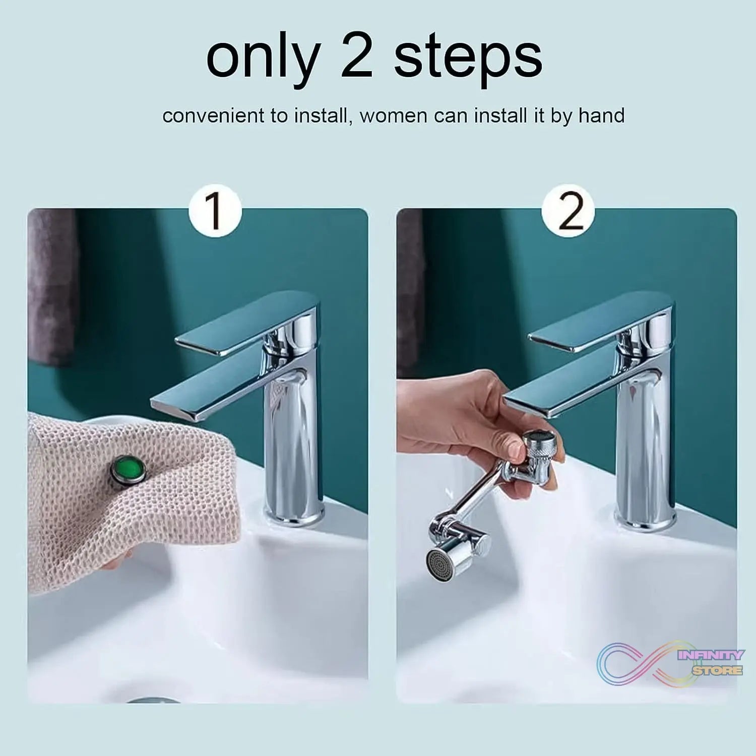 Splash Faucet Filter Faucet, 1080 Rotating Faucet Sprayer Head (1 Set) - infinityexculsivestore.com