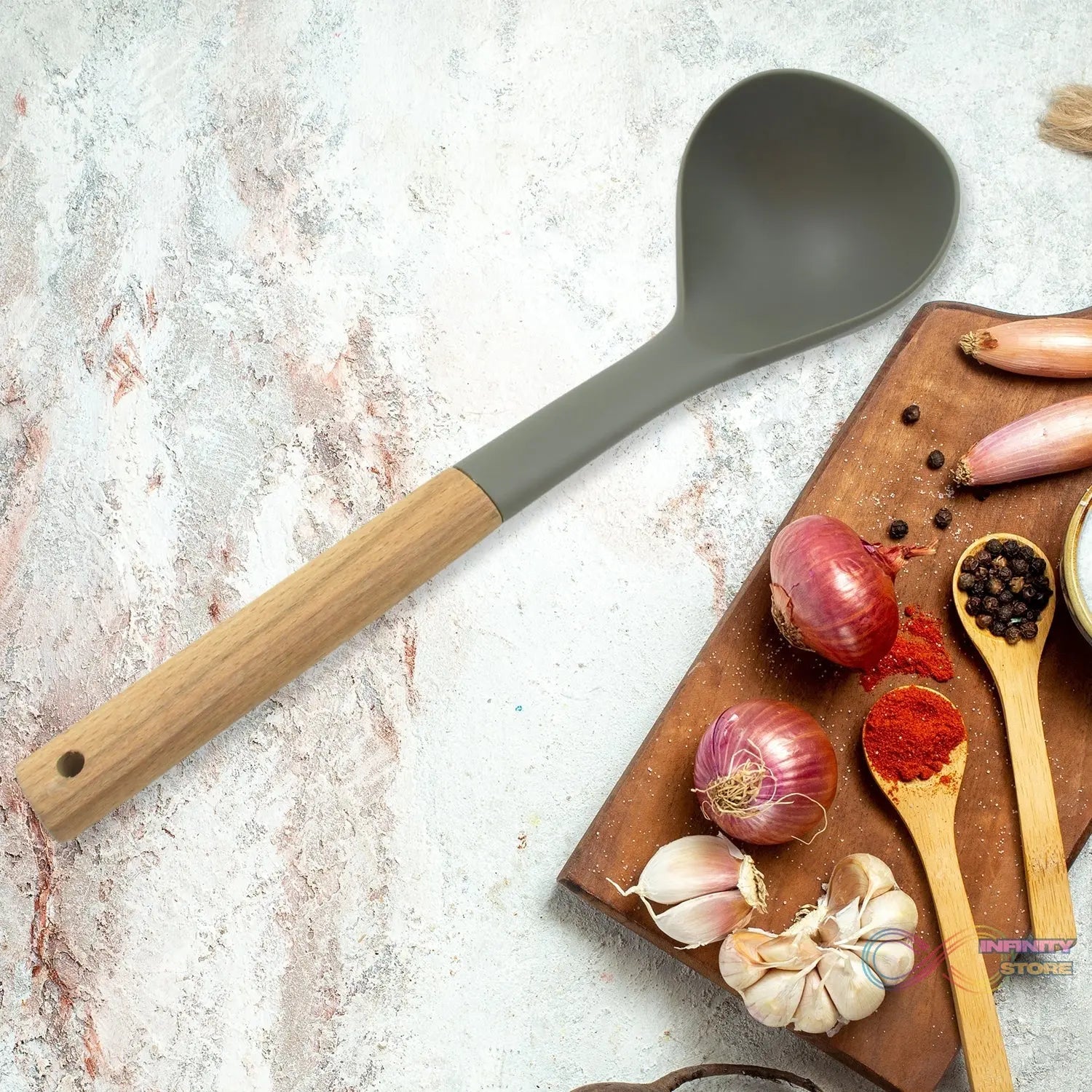 Plastic Kitchen Accessories Skimmer, Spatula Spoon & Soup Spoon Heat Resistant Non Stick Spoons Kitchen Cookware Items Heat Resistant Plastic Kitchen Utensils for Cooking, BPA FREE Gadgets for Non - Stick Cookware (1 Pc ) - infinityexculsivestore.com