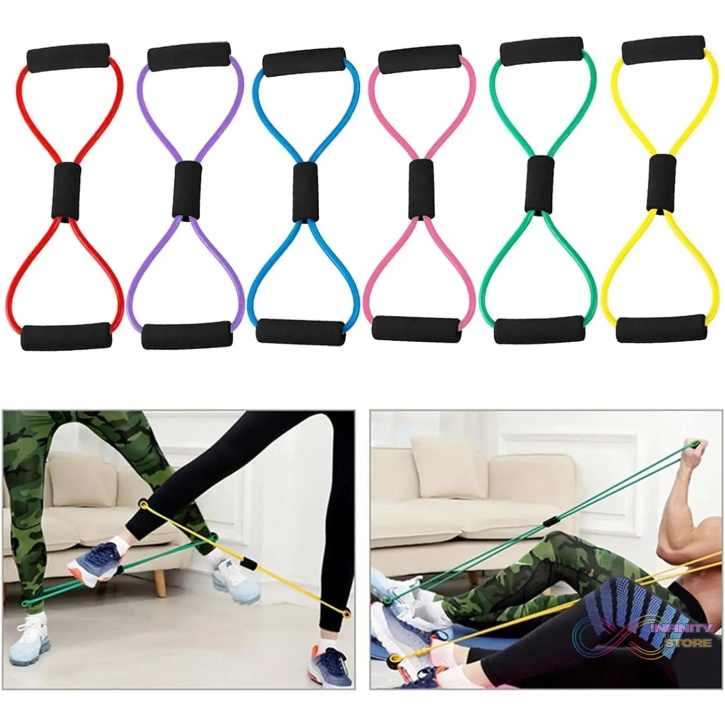 Sport Resistance Loop Band (1 Pc): Exercise, Yoga, Fitness, Mix Color - infinityexculsivestore.com