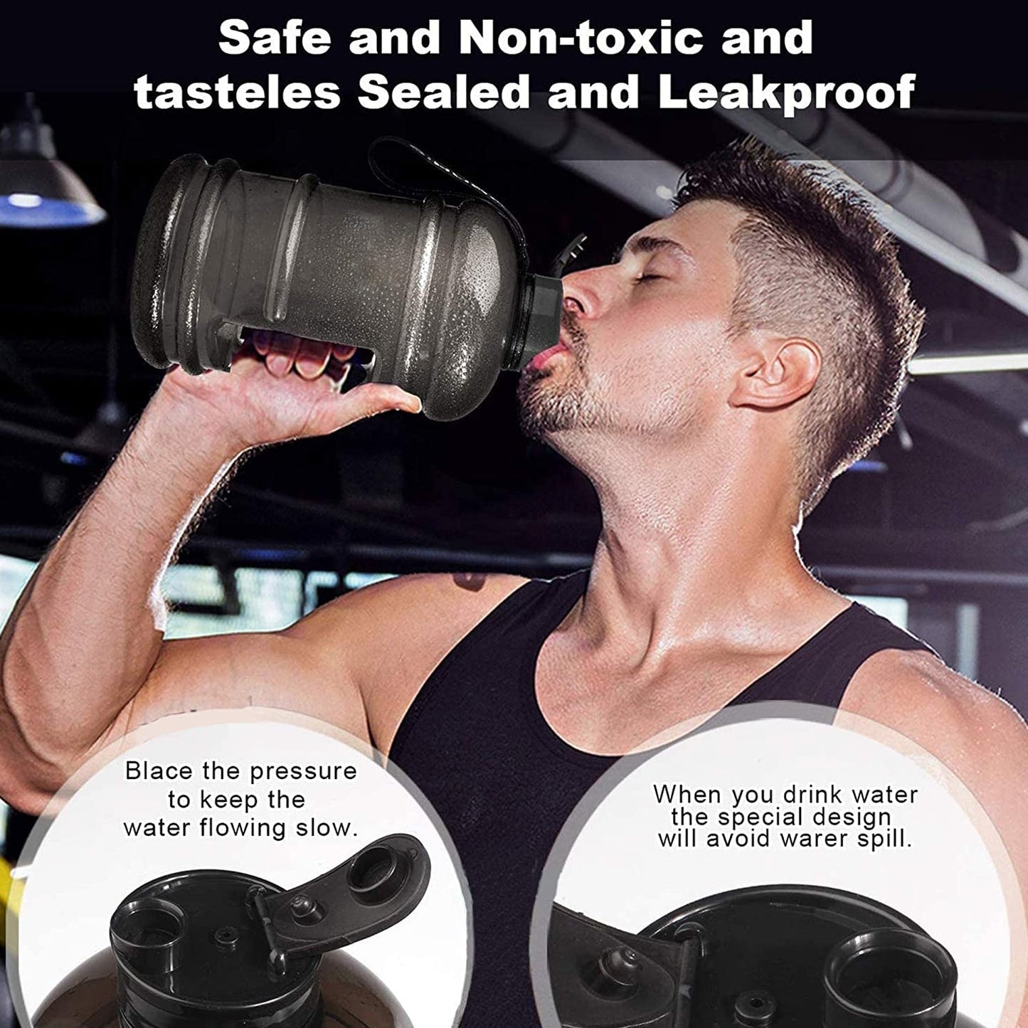 Sports Gym 1.5 Liters Gallon Water Bottle with Mixer and Strainer - infinityexculsivestore.com