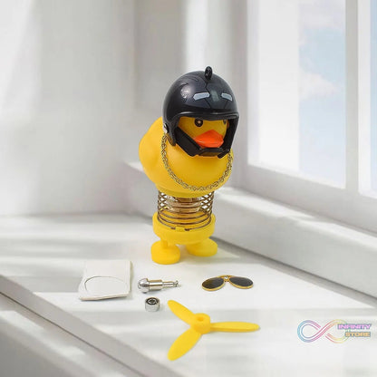 Spring Doll Dance Toy Duck Car Bicycle Bell with Propeller Helmet (1 Pc / Mix Design) - infinityexculsivestore.com