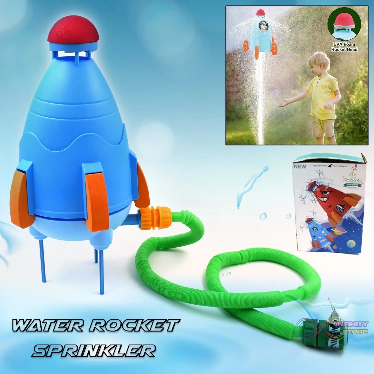 Sprinkler Rocket Launcher Summer Toys for Kids (1 Set) - infinityexculsivestore.com