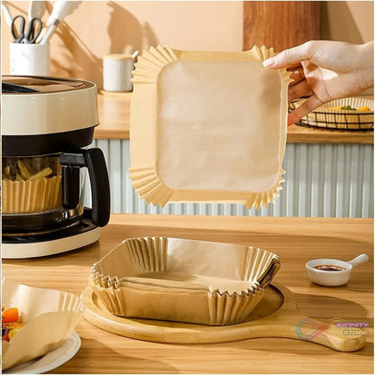 Square Air Fryer Disposable Paper Liner (50 Pcs Set / 160mmx45mm) - infinityexculsivestore.com