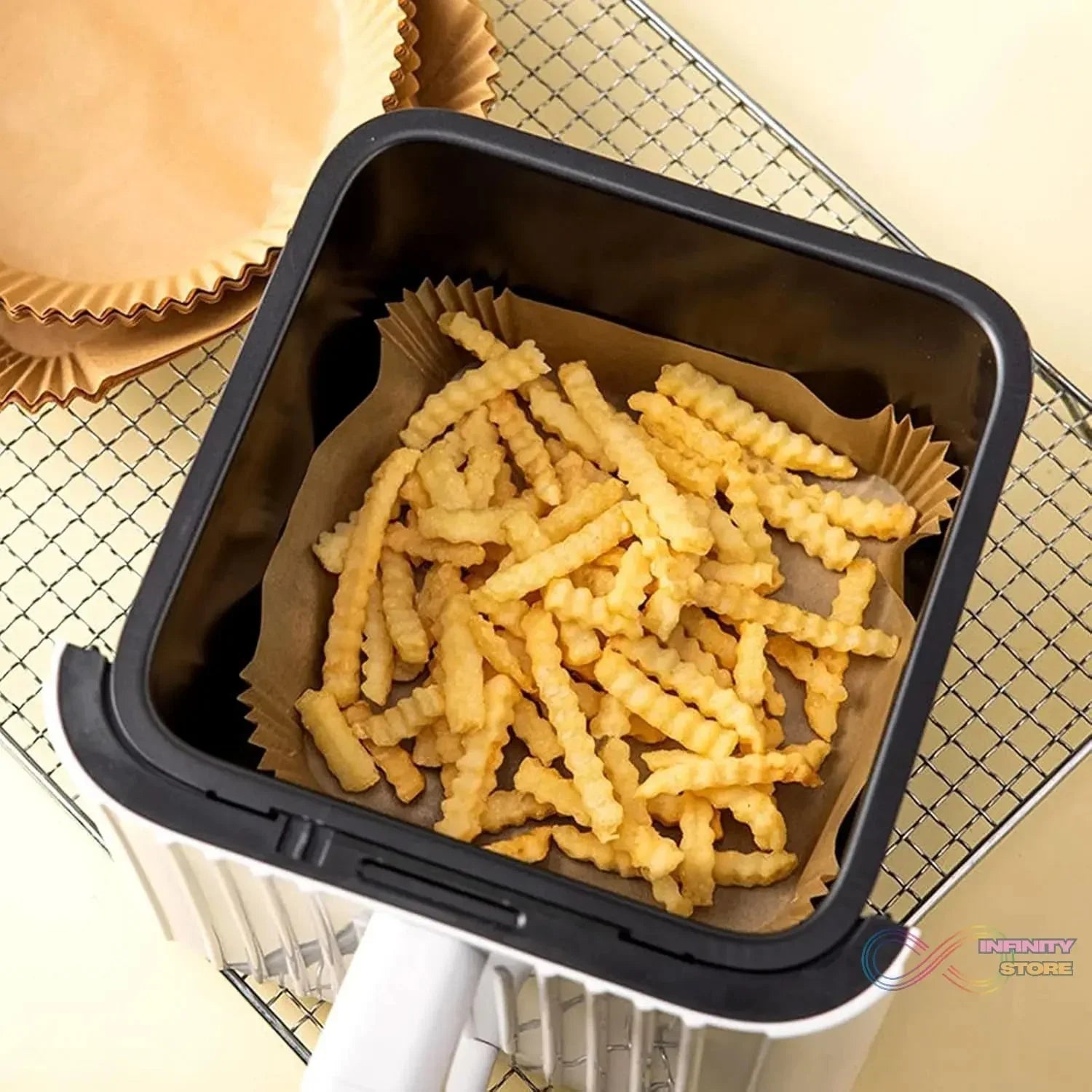 Square Air Fryer Disposable Paper Liner (50 Pcs Set / 160mmx45mm) - infinityexculsivestore.com